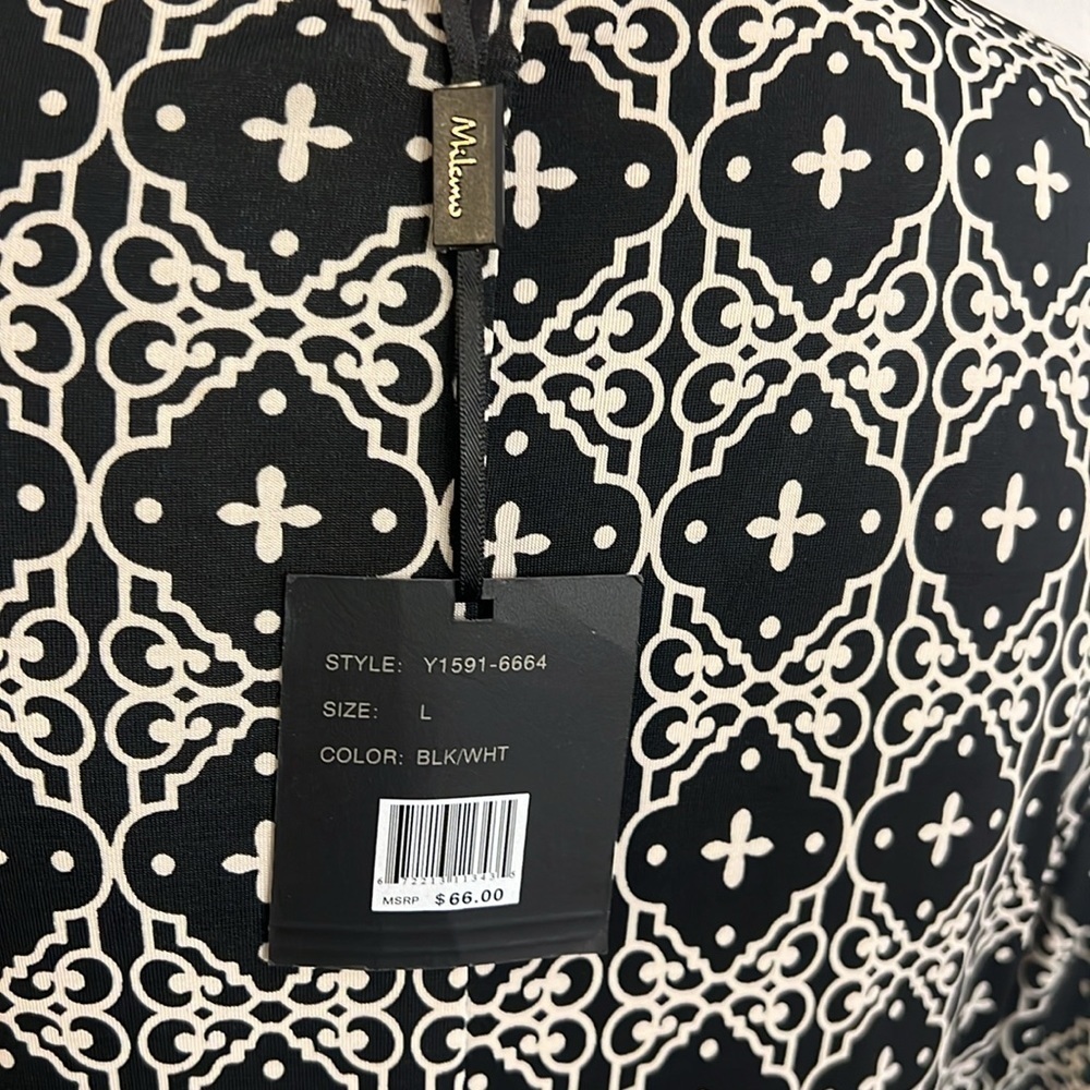 NWT Antonio Milani V-Neck Midi Dress, Sz. L. - Picture 6 of 11